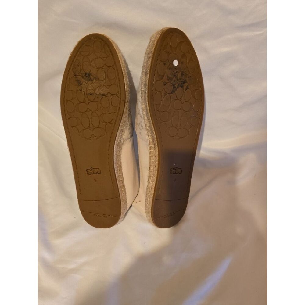 Coach Cream Logo Espadrille Slip-On Flats Size 9 - Picture 6 of 11
